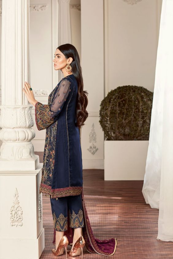  Buy Baroque | Embroidered Chiffon 3 Piece Suit BQC-01 ROUGE NavyCollection 2025 Online at Great Price! Available For UK, France & Germany. Baroque dresse from Pakistan & for SALE in the UK, USA, Manchester & London. Book now ready to wear & unstitched