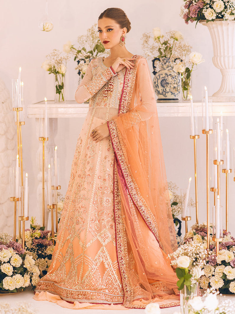 ROHEENAZ | SAWARIYA LUXURY KALIDAAR CHIFFON '23 exclusively available @ lebasonline. We have express shipping of Pakistani Wedding dresses 2023 of Maria B Lawn 2022, Gulaal lawn 2022. The Pakistani Suits UK is available in customized at doorstep in UK, USA, Germany, France, Belgium, UAE, Dubai from lebaasonline. 