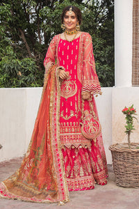 MNR| ZARLISH FESTIVE COLLECTION '21 | AATISH-01 Shocking Pink Pakistani Wedding Dresses Collection 2021 for the very best in unique or custom, luxury chiffon silk dresses from our women's clothing shop UK. Explore the MNR Luxury Wedding Lehenga, Unstitched & Stitched Ready Made Clothing Online in UK USA at Lebaasonline