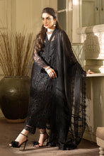 Load image into Gallery viewer, Buy Mushq Eid Festive 2021 - AMARYLLIS | NIGHT SKY Black Chiffon Eid collection from our official website. Make your this Eid elegance with Mushq festive &#39;21 collection. You can order unstitched as well as customized clothing, Eid outfit at your doorstep. Get Mushq dress in UK, USA, Manchester from Lebaasonline!