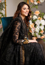 Load image into Gallery viewer, Buy ASIM JOFA IVELLE COLLECTION | AJIV-02 Black Chiffon Asim Jofa Ready to Wear &#39;21 Collection from our website. We deal in all Pakistani brands such as Maria B, Asim Jofa Pret Ready to Wear Collection. Now slay in Wedding, Party with our latest Asim Jofa collection Buy Asim Jofa in UK, USA from lebaasonline!