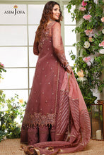 Load image into Gallery viewer, Buy ASIM JOFA IVELLE COLLECTION | AJIV-08 Prune Purple and Rose Gold Chiffon Asim Jofa original Ready to Wear &#39;21 Collection from our website. We deal in Maria B Asim Jofa luxe Ready to Wear Collection Now slay in Wedding, Party with our latest Asim Jofa clothing Buy Asim Jofa bridal in UK USA from lebaasonline