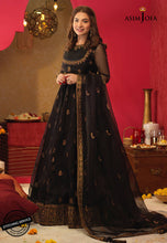 Load image into Gallery viewer, Buy ASIM JOFA RUNG DE FESTICE COLLECTION | AJFC-27 Black exclusive organza collection of ASIM JOFA WEDDING COLLECTION 2021 from our website. We have various PAKISTANI DESIGNER DRESSES IN UK, ASIM JOFA CHIFFON COLLECTION 2021. Get your unstitched or customized PAKISATNI BOUTIQUE IN UK, USA, from Lebaasonline at SALE!