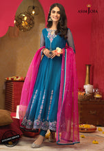 Load image into Gallery viewer, Buy ASIM JOFA RUNG DE FESTICE COLLECTION | AJFC-25 Blue exclusive organza collection of ASIM JOFA WEDDING COLLECTION 2021 from our website. We have various PAKISTANI DESIGNER DRESSES IN UK, ASIM JOFA CHIFFON COLLECTION 2021. Get your unstitched or customized PAKISATNI BOUTIQUE IN UK, USA, from Lebaasonline at SALE!