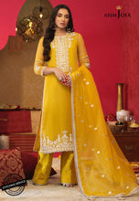 Load image into Gallery viewer, Buy ASIM JOFA RUNG DE FESTICE COLLECTION | AJFC-24 Yellow exclusive organza collection of ASIM JOFA WEDDING COLLECTION 2021 from our website. We have various PAKISTANI DESIGNER DRESSES IN UK, ASIM JOFA CHIFFON COLLECTION 2021. Get your unstitched or customized PAKISATNI BOUTIQUE IN UK, USA, from Lebaasonline at SALE!