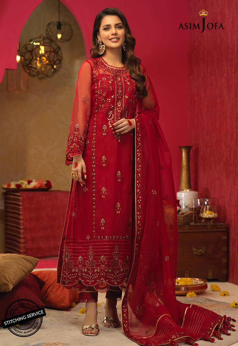Buy ASIM JOFA RUNG DE FESTICE COLLECTION | AJFC-21 Red exclusive organza collection of ASIM JOFA WEDDING COLLECTION 2021 from our website. We have various PAKISTANI DESIGNER DRESSES IN UK, ASIM JOFA CHIFFON COLLECTION 2021. Get your unstitched or customized PAKISATNI BOUTIQUE IN UK, USA, from Lebaasonline at SALE!