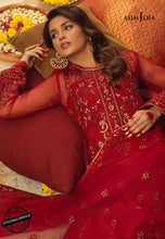 Load image into Gallery viewer, Buy ASIM JOFA RUNG DE FESTICE COLLECTION | AJFC-21 Red exclusive organza collection of ASIM JOFA WEDDING COLLECTION 2021 from our website. We have various PAKISTANI DESIGNER DRESSES IN UK, ASIM JOFA CHIFFON COLLECTION 2021. Get your unstitched or customized PAKISATNI BOUTIQUE IN UK, USA, from Lebaasonline at SALE!