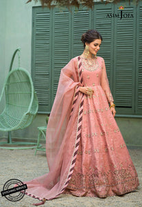Buy ASIM JOFA | JASHN  FESTIVE COLLECTION '21 | AJFC-40 Rose Pakistani Clothes online UK  exclusively from lebaasonline website. We are largest stockists of Asim Jofa Festive Collection 2021 Maria B Sobia Nazir & Pakistani wedding Organza dresses UK are available online in the UK USA Scotland, London & New York