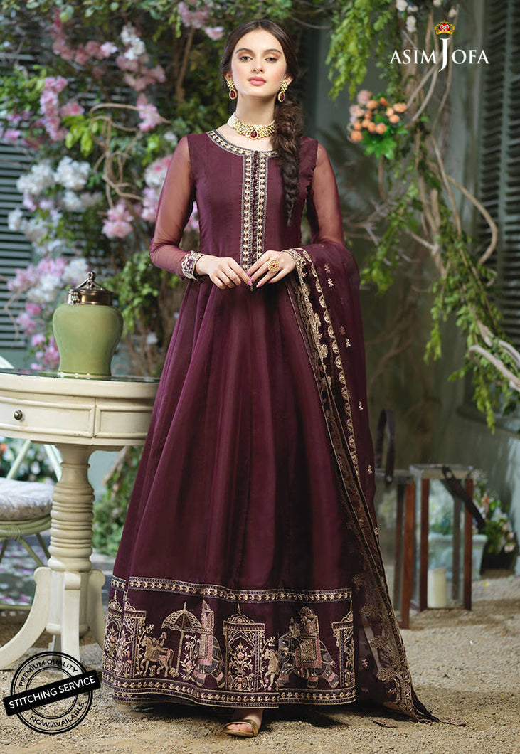 Buy ASIM JOFA | JASHN  FESTIVE COLLECTION '21 | AJFC-50 Plum Pakistani Clothes online UK  exclusively from lebaasonline website. We have brands Asim Jofa Festive Collection 2021, Maria B, Sobia Nazir & Readymade Pakistani designer clothes Birmingham available online in the UK, USA, Scotland, London & New York