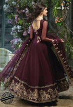Load image into Gallery viewer, Buy ASIM JOFA | JASHN  FESTIVE COLLECTION &#39;21 | AJFC-50 Plum Pakistani Clothes online UK  exclusively from lebaasonline website. We have brands Asim Jofa Festive Collection 2021, Maria B, Sobia Nazir &amp; Readymade Pakistani designer clothes Birmingham available online in the UK, USA, Scotland, London &amp; New York