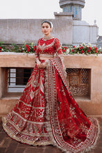Load image into Gallery viewer, MNR | UNSTITCHED FESTIVE II | SHEEMA KIRMANI Red Pakistani Wedding Dresses Collection 2021 for the very best in unique or custom, luxury chiffon silk dresses from our women&#39;s clothing shop UK. Explore the MNR Luxury Wedding Lehenga, Unstitched &amp; Stitched Ready Made Clothing Online in UK USA at Lebaasonline