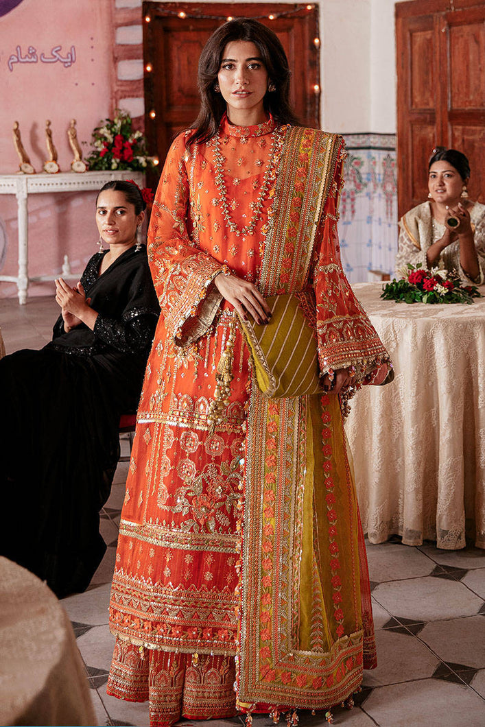 MNR | UNSTITCHED FESTIVE II | NAZIA HASSAN Tangerine Pakistani Wedding Dresses Collection 2021 for the very best in unique or custom, luxury chiffon silk dresses from our women's clothing shop UK. Explore the MNR Luxury Wedding Lehenga, Unstitched & Stitched Ready Made Clothing Online in UK USA at Lebaasonline