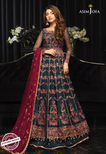 Load image into Gallery viewer, Buy ASIM JOFA | ISHQ-E-NAUBAHAR COLLECTION | AJN-16 Deep Teal color Pakistani Clothes online UK exclusively from lebaasonline website. We have Pakistani designer brands UK Asim Jofa, Maria B, Baroque UK. Get yours customized for Evening, Party Wear or Wedding dresses online USA, UK, France at Lebaasonline only.