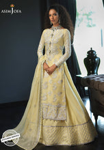 Load image into Gallery viewer, Buy ASIM JOFA | ISHQ-E-NAUBAHAR COLLECTION | AJN-22 Yellow color Pakistani Clothes online UK exclusively from lebaasonline website. We have Pakistani designer brands UK like Asim Jofa, Maria B, Baroque UK. Get yours customized for Evening, Party Wear or Wedding dresses online USA, UK, France at Lebaasonline only.