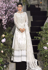 Buy ASIM JOFA MAHSA FESTIVE COLLECTION | AJMC-10 RWhite Pakistani Chiffon Wedding collection exclusively from lebaasonline website We are largest stockists of Asim Jofa Collection 2021 Maria B & Pakistani Celebrities Clothes Pakistani Branded designer suits UK are available online in the UK USA Scotland London New York