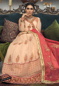 Buy ASIM JOFA MAHSA FESTIVE COLLECTION | AJMC-05 Peach Pakistani Chiffon Wedding dresses exclusively from lebaasonline website We are largest stockists of Asim Jofa Collection 2021 Maria B Gulal & Pakistani Celebrities Clothes Pakistani Branded designer suits are available online in the UK USA Scotland London New York