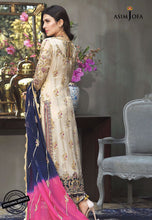 Load image into Gallery viewer, Buy ASIM JOFA MAHSA FESTIVE COLLECTION | AJMC-04 Ivory Pakistani Chiffon Wedding dresses exclusively from lebaasonline website. We are largest stockists of Asim Jofa Collection 2021 Maria B Sobia Nazir &amp; Pakistani Celebrities Clothes Pakistani Branded suits are available online in the UK USA Scotland, London &amp; New York