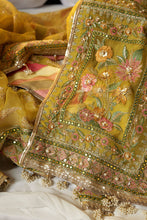 Load image into Gallery viewer, MOHSIN NAVEED RANJHA | NIMBU WEDDING COLLECTION 2023 - SAGAR KINARE Pakistani Wedding Dresses Collection for the very best in unique or custom, luxury chiffon silk dresses from our women&#39;s clothing shop UK. Explore the MNR Luxury Wedding Lehenga, Unstitched &amp; Stitched Ready Made Clothing Online in UK USA and Canada  at Lebaasonline