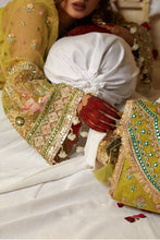 Load image into Gallery viewer, MOHSIN NAVEED RANJHA | NIMBU WEDDING COLLECTION 2023 - SAGAR KINARE Pakistani Wedding Dresses Collection for the very best in unique or custom, luxury chiffon silk dresses from our women&#39;s clothing shop UK. Explore the MNR Luxury Wedding Lehenga, Unstitched &amp; Stitched Ready Made Clothing Online in UK USA and Canada  at Lebaasonline