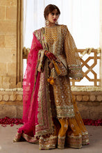 Load image into Gallery viewer, MOHSIN NAVEED RANJHA | KESARI WEDDING COLLECTION 2023 - SAGAR KINARE Pakistani Wedding Dresses Collection for the very best in unique or custom, luxury chiffon silk dresses from our women&#39;s clothing shop UK. Explore the MNR Luxury Wedding Lehenga, Unstitched &amp; Stitched Ready Made Clothing Online in UK USA and Canada  at Lebaasonline