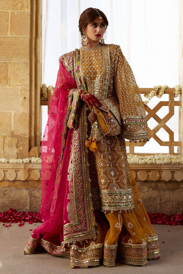 MOHSIN NAVEED RANJHA | KESARI WEDDING COLLECTION 2023 - SAGAR KINARE Pakistani Wedding Dresses Collection for the very best in unique or custom, luxury chiffon silk dresses from our women's clothing shop UK. Explore the MNR Luxury Wedding Lehenga, Unstitched & Stitched Ready Made Clothing Online in UK USA and Canada  at Lebaasonline