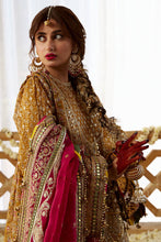 Load image into Gallery viewer, MOHSIN NAVEED RANJHA | KESARI WEDDING COLLECTION 2023 - SAGAR KINARE Pakistani Wedding Dresses Collection for the very best in unique or custom, luxury chiffon silk dresses from our women&#39;s clothing shop UK. Explore the MNR Luxury Wedding Lehenga, Unstitched &amp; Stitched Ready Made Clothing Online in UK USA and Canada  at Lebaasonline