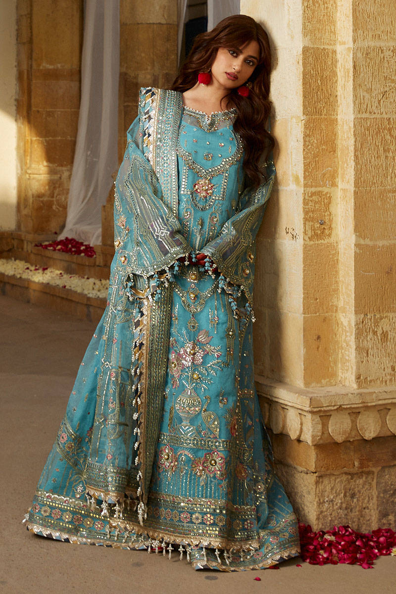 MOHSIN NAVEED RANJHA | WEDDING COLLECTION 2023 - SAGAR KINARE Pakistani Wedding Dresses Collection for the very best in unique or custom, luxury chiffon silk dresses from our women's clothing shop UK. Explore the MNR Luxury Wedding Lehenga, Unstitched & Stitched Ready Made Clothing Online in UK USA and Canada  at Lebaasonline