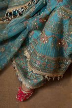 Load image into Gallery viewer, MOHSIN NAVEED RANJHA | WEDDING COLLECTION 2023 - SAGAR KINARE Pakistani Wedding Dresses Collection for the very best in unique or custom, luxury chiffon silk dresses from our women&#39;s clothing shop UK. Explore the MNR Luxury Wedding Lehenga, Unstitched &amp; Stitched Ready Made Clothing Online in UK USA and Canada  at Lebaasonline