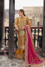 Load image into Gallery viewer, MOHSIN NAVEED RANJHA | KESARI WEDDING COLLECTION 2023 - SAGAR KINARE Pakistani Wedding Dresses Collection for the very best in unique or custom, luxury chiffon silk dresses from our women&#39;s clothing shop UK. Explore the MNR Luxury Wedding Lehenga, Unstitched &amp; Stitched Ready Made Clothing Online in UK USA and Canada  at Lebaasonline