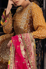 Load image into Gallery viewer, MOHSIN NAVEED RANJHA | KESARI WEDDING COLLECTION 2023 - SAGAR KINARE Pakistani Wedding Dresses Collection for the very best in unique or custom, luxury chiffon silk dresses from our women&#39;s clothing shop UK. Explore the MNR Luxury Wedding Lehenga, Unstitched &amp; Stitched Ready Made Clothing Online in UK USA and Canada  at Lebaasonline