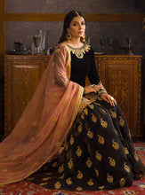 Load image into Gallery viewer, ZAINAB CHOTTANI VELVET COLLECTION &#39;21 | HUSNA Black Velvet salwar kameez UK, Embroidered Collection at our Pakistani Designer Dresses Online Boutique. Pakistani Clothes Online UK- SALE, Zainab Chottani Wedding Suits, Luxury Lawn &amp; Bridal Wear &amp; Ready Made Suits for Pakistani Party Wear UK on Discount Price