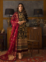 Load image into Gallery viewer, ZAINAB CHOTTANI VELVET COLLECTION &#39;21 | NOOR Black Velvet salwar kameez UK, Embroidered Collection at our Pakistani Designer Dresses Online Boutique. Pakistani Clothes Online UK- SALE, Zainab Chottani Wedding Suits, Luxury Lawn &amp; Bridal Wear &amp; Ready Made Suits for Pakistani Party Wear UK on Discount Price