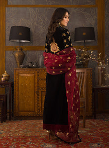 ZAINAB CHOTTANI VELVET COLLECTION '21 | NOOR Black Velvet salwar kameez UK, Embroidered Collection at our Pakistani Designer Dresses Online Boutique. Pakistani Clothes Online UK- SALE, Zainab Chottani Wedding Suits, Luxury Lawn & Bridal Wear & Ready Made Suits for Pakistani Party Wear UK on Discount Price