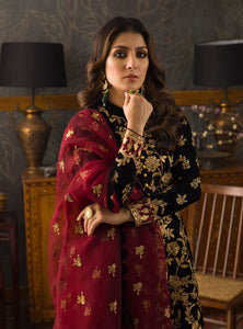 ZAINAB CHOTTANI VELVET COLLECTION '21 | NOOR Black Velvet salwar kameez UK, Embroidered Collection at our Pakistani Designer Dresses Online Boutique. Pakistani Clothes Online UK- SALE, Zainab Chottani Wedding Suits, Luxury Lawn & Bridal Wear & Ready Made Suits for Pakistani Party Wear UK on Discount Price