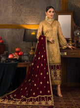 Load image into Gallery viewer, ZAINAB CHOTTANI VELVET COLLECTION &#39;21 | JAHAN ARA Golden Beige Velvet salwar kameez UK, Embroidered Collection at our Pakistani Designer Dresses Online Boutique. Pakistani Clothes Online UK- SALE, Zainab Chottani Wedding Suits, Luxury Lawn &amp; Bridal Wear &amp; Ready Made Suits for Pakistani Party Wear UK on Discount Price