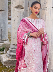 ZAINAB CHOTTANI CHIKANKARI 2021 NURAY-9A Pink Dress with Swarovski Crystals and Embroidered Chiffon Fabric. LebaasOnline has Zainab Chottani Pakistani ASIAN PARTY WEAR, MARIA B M PRINT LAWN for Online Shopping Worldwide delivering to the UK Birmingham and USA selling 100% original Pakistani Designer Wedding Suits