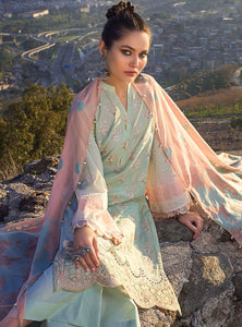 ZAINAB CHOTTANI CHIKANKARI 2021 NERMIN-6A Green Dress with Swarovski Crystals and Embroidered Chiffon Fabric. LebaasOnline has Zainab Chottani Pakistani NIKAH OUTFITS MARIA B M PRINT OFFICIAL for Online Shopping Worldwide delivering to the UK Birmingham and USA selling 100% original Pakistani Designer Wedding Suits