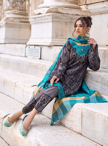 ZAINAB CHOTTANI CHIKANKARI 2021 SANEM-1B Grey Dress with Swarovski Crystals and Embroidered Chiffon Fabric. LebaasOnline has Zainab Chottani Pakistani ASIAN PARTY WEAR, MARIA B M PRINT LUXURY for Online Shopping Worldwide delivering to the UK Birmingham and USA selling 100% original Pakistani Designer Wedding Suits