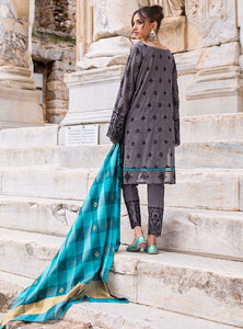 ZAINAB CHOTTANI CHIKANKARI 2021 SANEM-1B Grey Dress with Swarovski Crystals and Embroidered Chiffon Fabric. LebaasOnline has Zainab Chottani Pakistani ASIAN PARTY WEAR, MARIA B M PRINT LUXURY for Online Shopping Worldwide delivering to the UK Birmingham and USA selling 100% original Pakistani Designer Wedding Suits