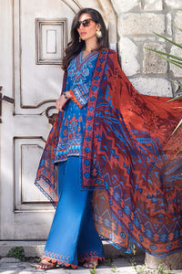 ZAINAB CHOTTANI | TAHRA LAWN | RUSTIC GLAM - B Blue Dress with fine Embroidered lawn Fabric. LebaasOnline has Zainab Chottani Pret MARIA B PAKISTANI CLOTHES ONLINE & ASIAN DRESSES UK for Online Shopping Worldwide, delivering to the UK, Germany, Birmingham and USA selling PAKISTANI WEDDING DRESSES & Bridal Suits