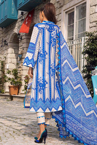 ZAINAB CHOTTANI | TAHRA LAWN | BLOOMING BLUES - A White Dress with fine Embroidered lawn Fabric. LebaasOnline has Zainab Chottani Pret MARIA B PAKISTANI SUITS ONLINE & PAKISTANI DRESSES for Online Shopping Worldwide, delivering to the UK, Germany, Birmingham and USA selling PAKISTANI WEDDING DRESSES & Bridal Suits