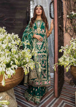Load image into Gallery viewer,  CRIMSON | WEDDING COLLECTION &#39;21 | SHEESHAY HAZARON | EMERALD Green Bridal dress is exclusively available @lebaasonline. The PAKISTANI BRIDAL DRESSES ONLINE is available in MARIA B, QALAMKAR WEDDING DRESSES UK and can be customized for Wedding outfits. The INDIAN WEDDING DRESSES ONLINE UK have fine embroidery on it. 