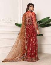 Load image into Gallery viewer, Buy Emaan Adeel Lamour Luxury Chiffon Collection &#39;21 | LR-01 Red Chiffon dress from our official website. We have various top Pakistani designer brands such as imrozia UK, Maria b lawn 2021. You can get customized Pakistani wedding dresses for evening wear. Get your pakistani wedding outfit in UK, USA from lebaasonline
