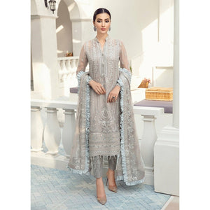 GULAAL | PREMIUM EMBROIDERED CHIFFON 21 | NOOR Silver Pakistani Designer dress @lebaasonline. The Pakistani Bridal dresses online UK can be customized at our place. We have various brands such as Maria B, Gulaal for Indian Wedding dresses online USA. Get Latest wedding collection '21 in USA, UK, France!