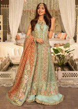 Load image into Gallery viewer,  CRIMSON | WEDDING COLLECTION &#39;21 | SHEESHAY HAZARON | MAYA Sea Green Bridal dress is exclusively available @lebaasonline. The INDIAN WEDDING DRESSES ONLINE is available in MARIA B, QALAMKAR WEDDING DRESSES USA and can be customized for Wedding outfits. The PAKISTANI BRIDAL DRESSES ONLINE UK have fine embroidery on it.
