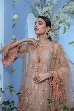 Load image into Gallery viewer, Nura - Luxury Festive Collection 21 | Peach Organza dress is exclusively available @lebaasonline. The Pakistani Bridal dresses online USA includes various brands such as Maria B, Nura by Sana Safinaz. Indian Bridal dresses online UK can be customized for evening &amp; Party wear. Get dresses in UK, USA, France at SALE!