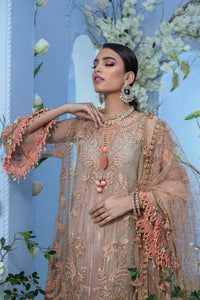 Nura - Luxury Festive Collection 21 | Peach Organza dress is exclusively available @lebaasonline. The Pakistani Bridal dresses online USA includes various brands such as Maria B, Nura by Sana Safinaz. Indian Bridal dresses online UK can be customized for evening & Party wear. Get dresses in UK, USA, France at SALE!