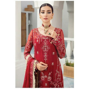 GULAAL | PREMIUM EMBROIDERED CHIFFON 21 | NAZANIN Red Pakistani Designer dress @lebaasonline. The Indian Bridal dresses online USA can be customized at our place. We have various brands such as Maria B, Gulaal for Indian Wedding dresses online USA. Get Latest wedding collection '21 in USA, UK, France at Lebaasonline!