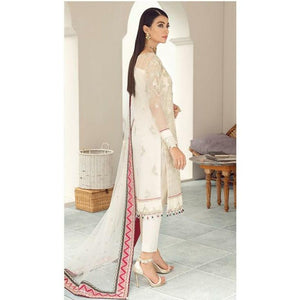 GULAAL | PREMIUM EMBROIDERED CHIFFON 21 | SHIRIN Off-White Pakistani Designer dress @lebaasonline. The Indian Bridal dresses online USA can be customized at our place. We have various brands such as Maria B, Gulaal for Indian Wedding dresses online USA. Get Latest wedding collection '21 in USA UK France at Lebaasonline