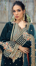 Load image into Gallery viewer, ANAYA VELVET COLLECTION | VELOUR DE FETE &#39;21 | ELLANIE | 07 Green VELVET SALWAR SUITS DESIGNS  is available with us. We have various VELVET SALWAR SUITS DESIGNS in Maria B, Sana Safinaz, Anaya. The INDIAN VELVET SALWAR KAMEEZ can be customized and delivered at your doorstep in USA, Germany, Austria from Lebaasonline